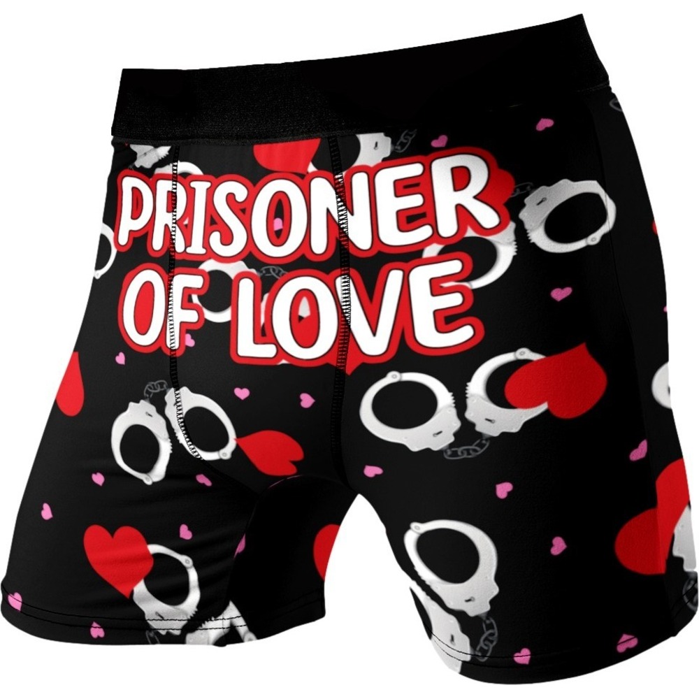 Valentines Day Underwear Mens Small 28-30 Prisoner of Love Boxer Briefs